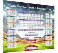 hsyomgcs Large 84x60cm 2026 Football Match Schedule Poster for 2026 World Cup, Laminated Wall Chart with Complete Tournament Fixtures from Group Stage to Knockout (Full version for 48 countries)