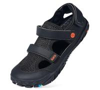 Hsyooes Barefoot Shoes Men's Sports Sandals Women's Aqua Shoes Adjustable Beach Shoes Wide Hiking Sandals Quick Drying Surf Shoes Summer, black, 10.5 UK