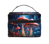 HSYOYO Makeup Bag for Women Travel Cosmetic Bag Large Makeup Case Portable Toiletry Skincare Organizer Bag, Magic Red Mushroom, One Size