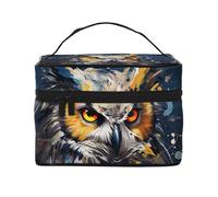 HSYOYO Makeup Bag for Women Travel Cosmetic Bag Large Makeup Case Portable Toiletry Skincare Organizer Bag, Watercolor Owl, One Size