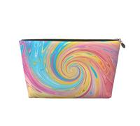 HSYOYO Makeup Bag Waterproof Cosmetic Bag Organizer Small Make Up Zipper Pouch Portable Travel Toiletry Bag For Women Girls, Rainbow Ink Liquid, One Size