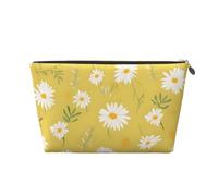 HSYOYO Makeup Bag Waterproof Cosmetic Bag Organizer Small Make Up Zipper Pouch Portable Travel Toiletry Bag For Women Girls, Yellow Daisy, One Size
