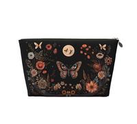 HSYOYO Makeup Bag Waterproof Cosmetic Bag Organizer Small Make Up Zipper Pouch Portable Travel Toiletry Bag for Women Girls, Boho Butterfly Flowers Moon, One Size