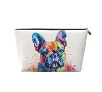 HSYOYO Makeup Bag Waterproof Cosmetic Bag Organizer Small Make Up Zipper Pouch Portable Travel Toiletry Bag For Women Girls, French Bulldog Watercolor, One Size