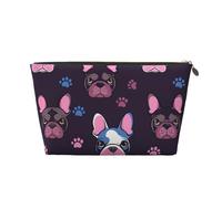 HSYOYO Makeup Bag Waterproof Cosmetic Bag Organizer Small Make Up Zipper Pouch Portable Travel Toiletry Bag For Women Girls, Cute French Bulldog, One Size