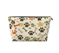 HSYOYO Makeup Bag Waterproof Cosmetic Bag Organizer Small Make Up Zipper Pouch Portable Travel Toiletry Bag for Women Girls, Dog Paw Prints Bones, One Size