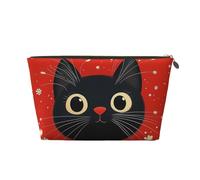 HSYOYO Makeup Bag Waterproof Cosmetic Bag Organizer Small Make Up Zipper Pouch Portable Travel Toiletry Bag for Women Girls, Cute Cat Cherry, One Size