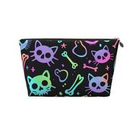 Hsyoyo Makeup Bag Waterproof Cosmetic Bag Organizer Small Make Up Zipper Pouch Portable Travel Toiletry Bag For Women Girls, Goth Skulls Bones, One Size
