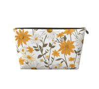 HSYOYO Makeup Bag Waterproof Cosmetic Bag Organizer Small Make Up Zipper Pouch Portable Travel Toiletry Bag For Women Girls, Daisy Floral, One Size