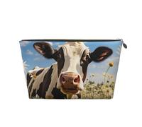 HSYOYO Makeup Bag Waterproof Cosmetic Bag Organizer Small Make Up Zipper Pouch Portable Travel Toiletry Bag For Women Girls, Daisy Cow, One Size