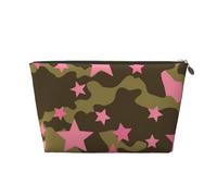 HSYOYO Makeup Bag Waterproof Cosmetic Bag Organizer Small Make Up Zipper Pouch Portable Travel Toiletry Bag for Women Girls, Camouflage Pink Star, One Size