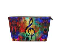 HSYOYO Makeup Bag Waterproof Cosmetic Bag Organizer Small Make Up Zipper Pouch Portable Travel Toiletry Bag For Women Girls, Msical Notes Magic, One Size