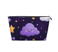 HSYOYO Makeup Bag Waterproof Cosmetic Bag Organizer Small Make Up Zipper Pouch Portable Travel Toiletry Bag for Women Girls, Cartoon Stars Clouds Star, One Size