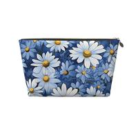 HSYOYO Makeup Bag Waterproof Cosmetic Bag Organizer Small Make Up Zipper Pouch Portable Travel Toiletry Bag For Women Girls, Daisy Blue, One Size