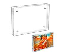 HSYTEK Mini Picture Frame, 6 x 9 cm Frameless Picture Frame, Magnetic Picture Frame, Small, Transparent Acrylic Picture Frame for Office, Home, 8 mm + 8 mm Thickness