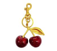 HSYWSH Cherry Keychain Cherry Bag Charm Women Cute Cherries Keychain with Shiny Resin Key chain Accessories for Girls, Women, Purse, Handbags (Oro)