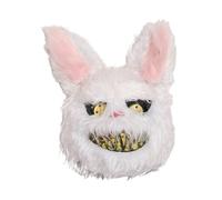 HSYWSH-Halloween Mask Horror Rabbit Mask Halloween Scary Bunny Mas/k Hallowee/n Scary Bunny Mas/k Decoration Creepy Bloody Bunn/y Ma/sk Furry Rabbit M/ask for Adults Hallowee/n CostumeCosplay (White)