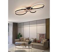 Hsyyz LED Ceiling Light Dimmable Dining Table Ceiling Light Living Room Metal Ceiling Light with Remote Control Design Light Bedroom Kitchen Office Ceiling Lamp (Black, L80cm)