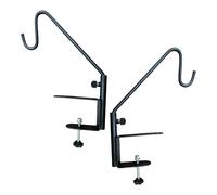 Hsyzygian 2pcs Strong Metal Deck Track Brackets Multiple Functional Outdoor Railing Hook Set for Bird Feeders & Garden Accessories Rustless Bird Supplier Holder