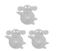 Hsyzygian 3Pcs Knitted Cup Mats in Entertaining Design Crochet Drink Coasters for Home and Offices Use Colorful Drink Protectors