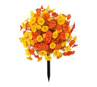 Hsyzygian Artificial Morning Glory Flower with Ground Stake Realistic Green Plant Stake for Garden Patio Front Porch Yard Outdoor Silkflowers for Garden Decoration