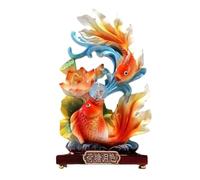 Hsyzygian Artistic Resin Feng Shui Fish Figurine Symbolizing Abundances Decoration Perfect for Living Room or Workspaces Feng Shui Fish Statue