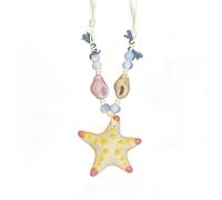 Hsyzygian Beautiful Handcrafted Beaded Necklace with Marine Theme Starfishes and Shell Unique Charm Jewelry for Styles Sea Star Bead Necklace