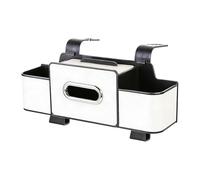 Hsyzygian Car Rear Seat Storage Box with Cup Holder Tissue Box Trash Bin and Hook Backseat Organizers for Road Trips Back Storage Hook