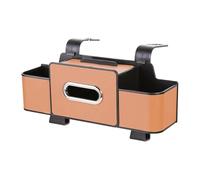 Hsyzygian Car Rear Seat Storage Box with Cup Holder Tissue Box Trash Bin and Hook Backseat Organizers for Road Trips Back Storage Hook
