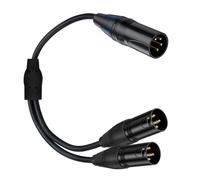 Hsyzygian Durability XLR 4Pin to Double 3Pin Music Cable XLR Splitter for Professional Headphones and Monitor Systems Balanced Sound Splitter