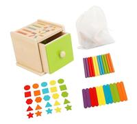 Hsyzygian Educational Wooden Insertion Box Featuring Shape Matching and Color Identification Fun Early Learning Toy for Little Entities Wooden Educational Toy