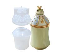 Hsyzygian Embossing Silicone Cup Molds with Lid for Container Jewelry Storage Jar Resin Casting Treefrog King Elastomer Cast