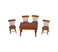 Hsyzygian Enduring Chair Small Dining Seat for Dollhouses Figures Table Wood Build Elegant Design Detailed Carved Chair Sturdy