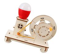 Hsyzygian Fun Wooden Hand Cranked Generator Science Kits for Kids Educational Craft Project Toy Learning Mechanical Principles Craft Hand Crank Generator Science Toy
