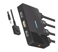 Hsyzygian HDTV KVM Switcher 2 Port Box USB for 2 Computers Share Keyboards Printer USB Swltch Splitter Sharing Computer