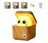Hsyzygian Intelligent Night Light with Shy Cats Design and Adjustable Brightness Eye Caring Bedside Lamp Suitable for Kids Room USB Rechargeable Night Light