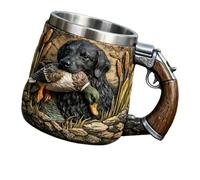 Hsyzygian Large Capacity Resin Mug Scene Drinking Cup with Handle Great for Coffee and Hot Chocolate Traditional Hunter Theme Coffee Cup