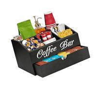 Hsyzygian Multifunctional Coffee Storage Box with Large Capacity for Kitchen Countertop or Offices Break Room Wooden Coffee Jar Holder