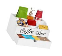 Hsyzygian Multifunctional Coffee Storage Box with Large Capacity for Kitchen Countertop or Offices Break Room Wooden Coffee Jar Holder