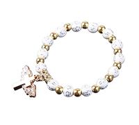 Hsyzygian Nice Religious Stretch Bracelets Charm Angel for Cross Rosary Beads Catholic Pendant for Women Jewelry Decor Gi Personalized Rosary Beads Angel Cross Pendant Religious Jewelry Decor