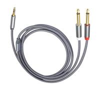 Hsyzygian Practical 6.35mm Double Headphone Splitter Cable Sound Compatibility with Mobile Devices and Equipment