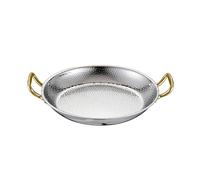 Hsyzygian Professional Hammered Paella Cooker Pan with Double Handle Stainless Steel Cooking Skillets for Seafood Rice Dishes Spanish Paella Pan