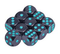 Hsyzygian Rounds Corner Six Sided Dices Bulk, Pack of 10 Assorted Color 16mm Acrylic Cubes with Number Dots for Kids Use Table Board Game