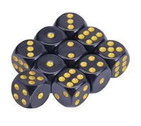 Hsyzygian Rounds Corner Six Sided Dices Bulk, Pack of 10 Assorted Color 16mm Acrylic Cubes with Number Dots for Kids Use Six Sided Set