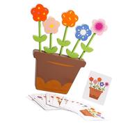 Hsyzygian Safe Wooden Flower Block Plugging Building Toy for Toddler Encourage Hands on Skill for Kids Color Shape Cognition Parent Child Activity Toy