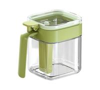 Hsyzygian Silicone Glass Salt Jars with Spoon Compartment Proof Kitchen Storage Container for Sugar Seasonings Glass Salt Container Proof