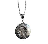 Hsyzygian Unique Antique Silver Tree Necklace with Hide Picture Holder for Personalize Jewelry Fashion Photo Jewelry