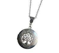 Hsyzygian Unique Antique Silver Tree Necklace with Hide Picture Holder for Personalize Jewelry Fashion Photo Jewelry