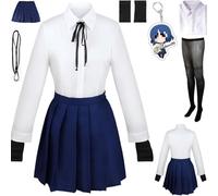 HSZCSMGS Bocchi Therock Cosplay Costume Shirt Skirt Wig Accessories Set Yamadaryo Cosplay Costume Halloween Party (White, XX-Large)