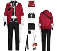 HSZCSMGS Frieren Beyond Journey'send Cosplay Costume Coat Pants Wig Set Heiter Cosplay Costume Halloween Party (Red, X-Small)